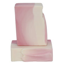Load image into Gallery viewer, Rosy pink and creamy white ombre soap bar