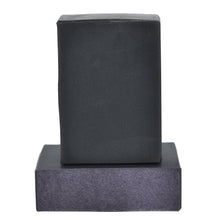 Load image into Gallery viewer, Activated charcoal black artisan soap bars with dark purple top