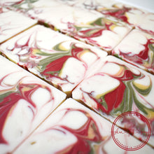 Load image into Gallery viewer, The loveliest sights and scents are found somewhere between the apple orchard and the castle’s culinary garden overgrown with herbs; with nuances of fruits, herbs and distant florals this bar is absolutely stunning. The English Apple Soap Supreme Bar is a luxurious blend of botanical oils, cocoa butter, organic coconut milk and cruelty-free silk fibers.