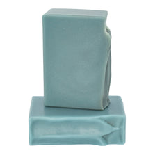 Load image into Gallery viewer, Sky blue artisan soap bars. Handcrafted Luxury Natural Man Soap: Southern Gentleman is formulated of nourishing botanical oils infused with luxurious silk amino acids. The fragrance profile is a squarely masculine with notes of bergamot, sultry oakmoss, amber, lavender and woods. Skin Joy Soap Murfreesboro Tennessee