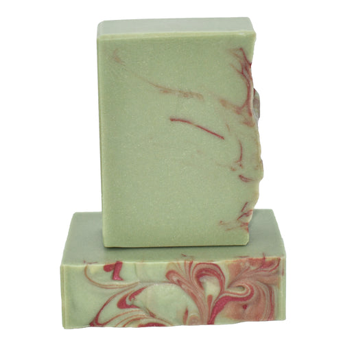 Green with whispy drizzles of rose red soap.  Natural Soap: The true essence of Equinox is a beautiful balance of calming chamomile and refreshing mint, an herbal reflection of the changing seasons we experience in March and September with complementary notes of beeswax, fresh grass intertwined with aged oak.  Skin Joy Soap Murfreesboro Tennessee