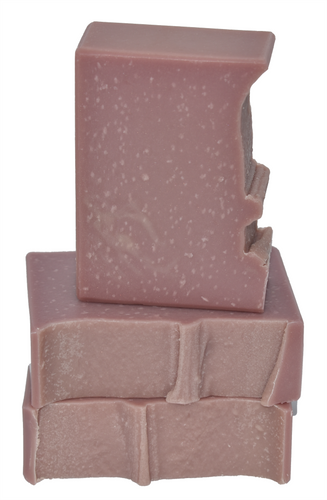 Rosy pink soap bars.  Luxury Natural Soap: Euphoria Soap Supreme bar is formulated of nourishing botanical oils and luxurious cocoa butter infused with organic coconut milk and silk amino acids.  Fragranced with a sophisticated essential oil fragrance oil blend of jasmine, wild rose, and warm sandalwood.  Skin Joy Soap Murfreesboro Tennessee